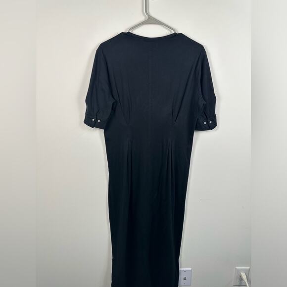 Isabel Marant Darted Cuff Sleeve Key Hold Black Maxi Dress Size 40 EUC Cotton - Picture 4 of 7